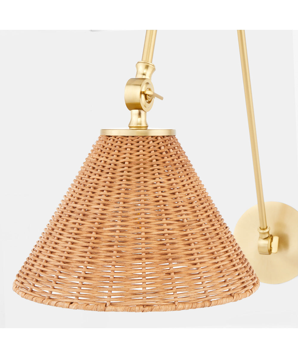 1-light Wall Mount Light Fixture Aged Brass