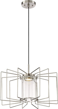 20"W Wired 1-Light Pendant Brushed Nickel