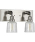 Rushton 2-Light Clear Glass Farmhouse Bath Vanity Light Brushed Nickel