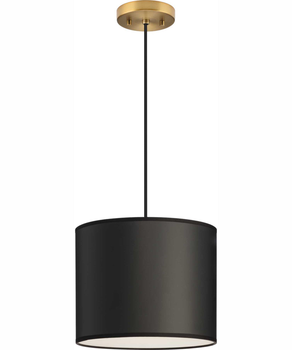 Markor 1-Light Black Parchment Shade Transitional Pendant Brushed Nickel;Matte Black;Vintage Brass