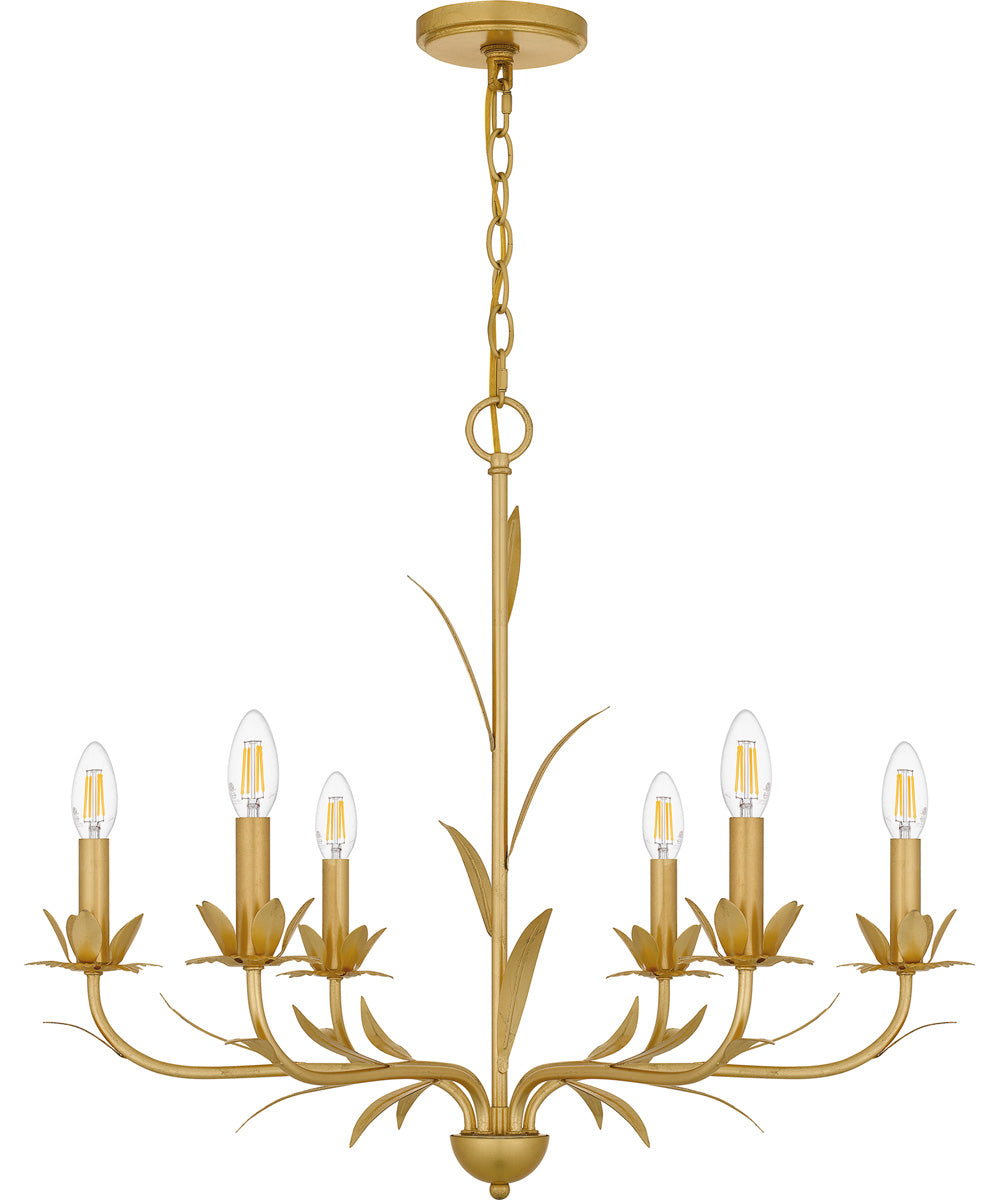 Maria 6-light Chandelier Gold Leaf
