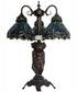 23" High Tiffany Hanginghead Dragonfly 3 Light Table Lamp
