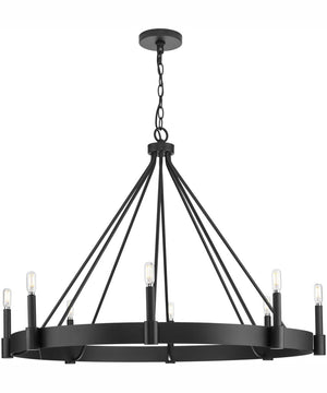 Breckenridge 8-Light Rustic Farmhouse Chandelier Matte Black