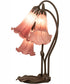 16" High Lavender Pond Lily Tiffany Pond Lily 3 Light Accent Lamp