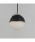 Duke 12 inch Single Pendant Black/Weathered Brass