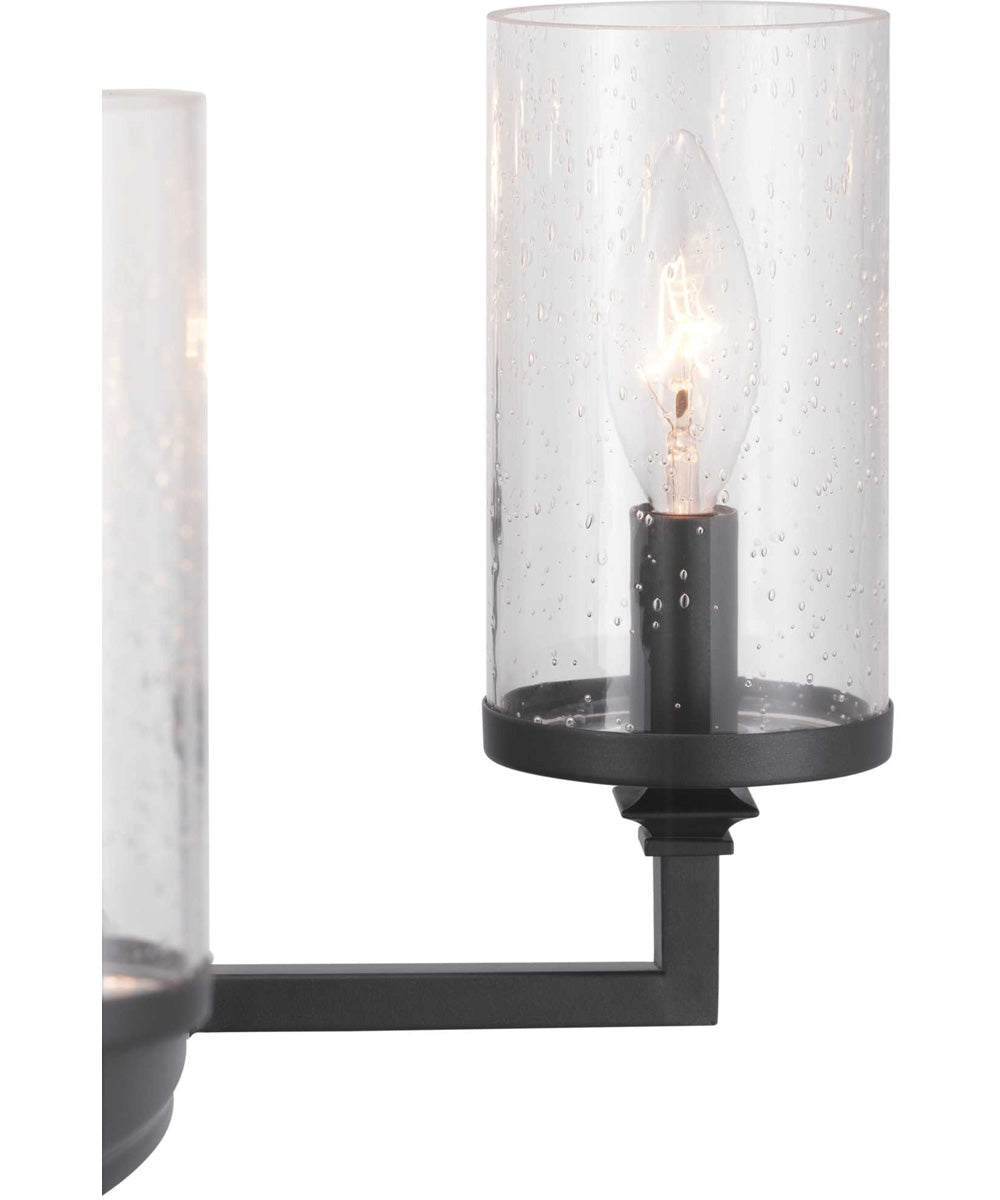 Gresham 6-Light Clear Seeded Glass Farmhouse Chandelier Light Graphite