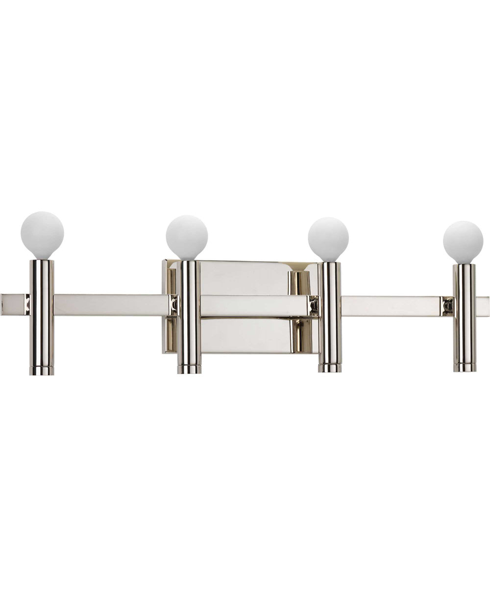 Draper 4-Light Luxe Bath Vanity Light Polished Nickel