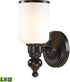 5"W Bristol Way 1-Light LED Vanity Oil Rubbed Bronze/Opal White Glass