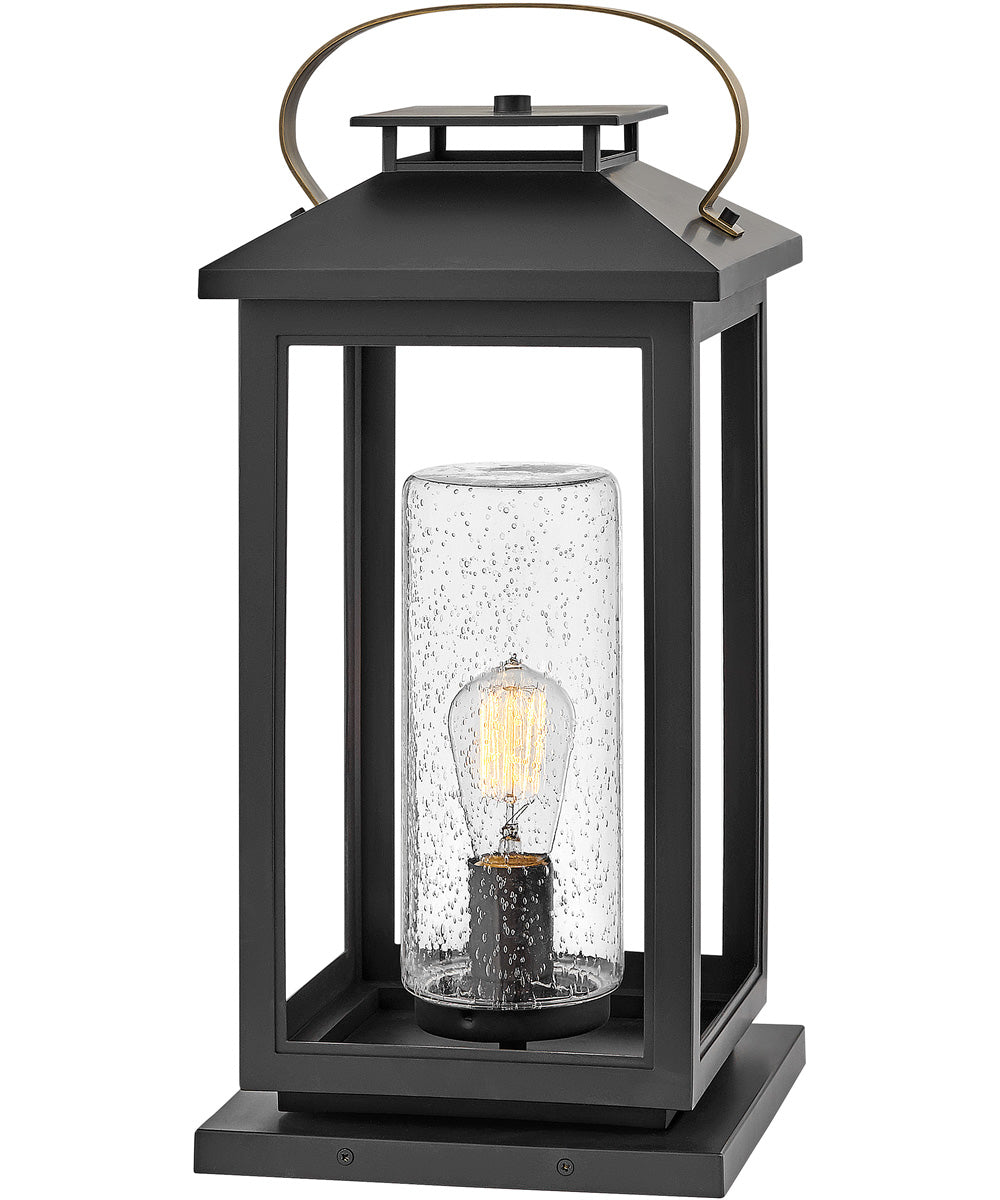 Atwater Coastal Elements  1-Light Medium Pier Mount Outdoor Lantern in Black