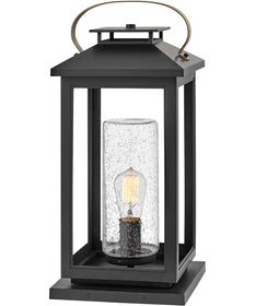 Atwater Coastal Elements  1-Light Medium Pier Mount Outdoor Lantern in Black