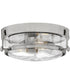 Harper 3-Light Small Flush Mount in Brushed Nickel with Clear Seedy glass