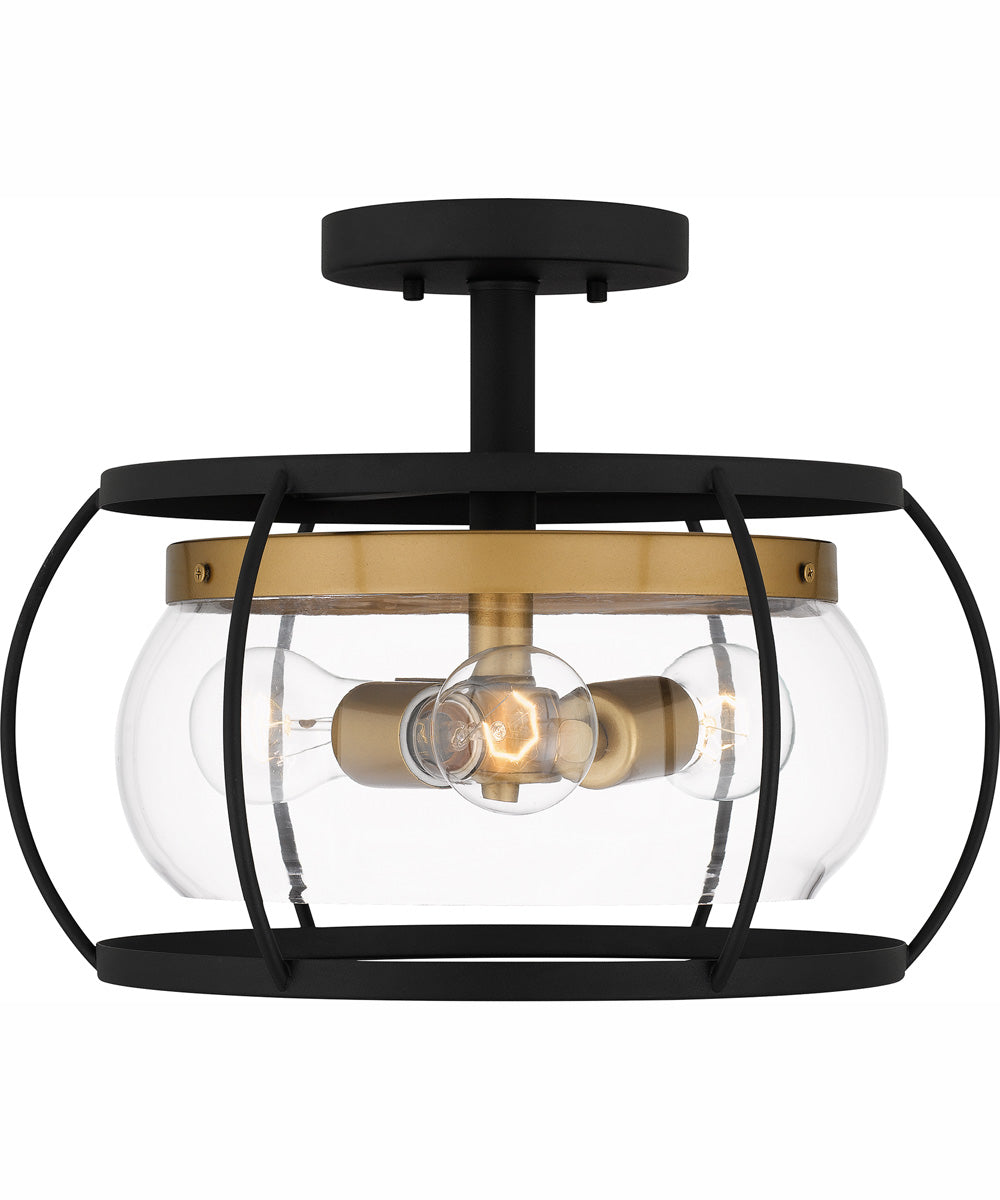 Thyme 3-light Semi Flush Mount Earth Black