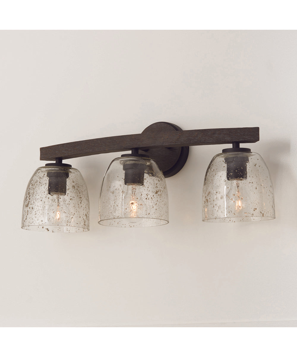 Clive 3-Light Vanity Carbon Grey and Black Iron