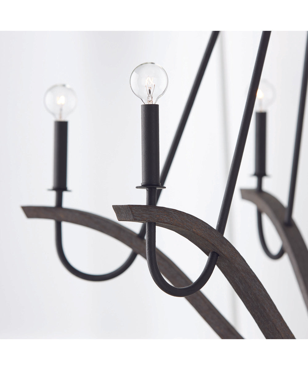Clive 6-Light Chandelier Carbon Grey and Black Iron