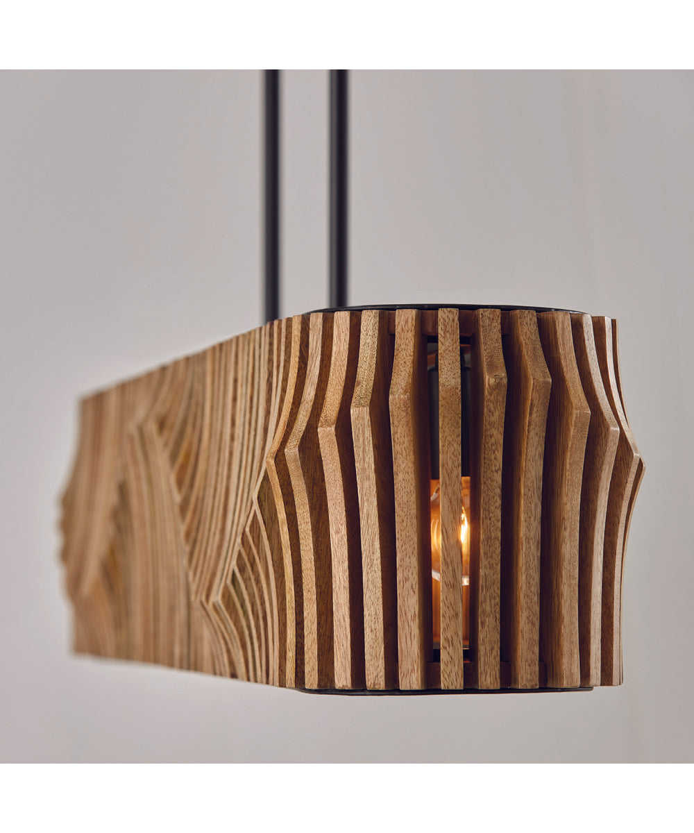 Archer 6-Light Island Light Wood and Matte Black