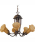 24" Wide Amber Tiffany Pond Lily 7 Light Chandelier