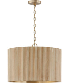 Donovan 4-Light Pendant White Wash and Matte Brass