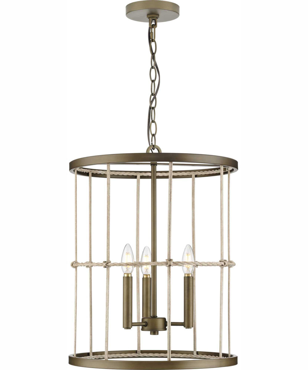 Lattimore 3-Light Hall & Foyer Light Aged Brass
