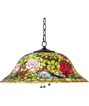 20" Wide Tiffany Rosebush Pendant