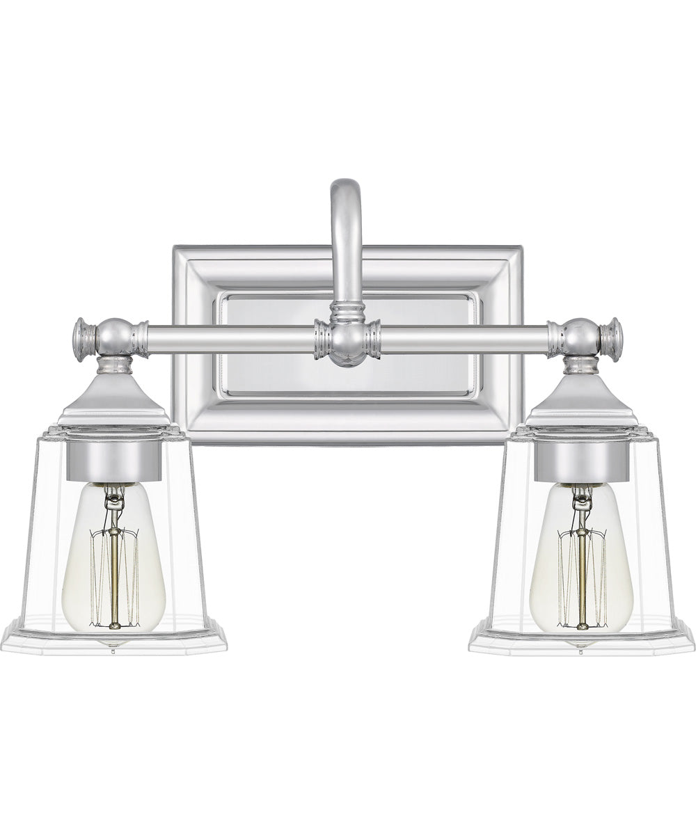 Nicholas Medium 2-light Bath Light Polished Chrome
