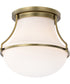Valdora 1-Light Close-to-Ceiling Natural Brass