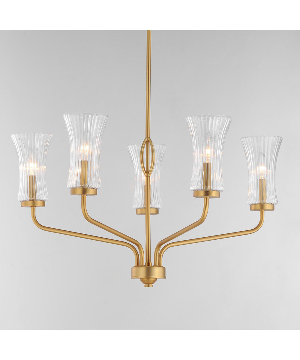 Camelot 5-Light Chandelier Natural Aged Brass