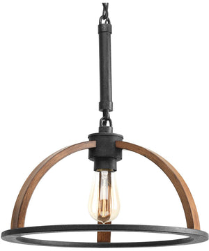 Trestle 1-Light Farmhouse Pendant Light Gilded Iron