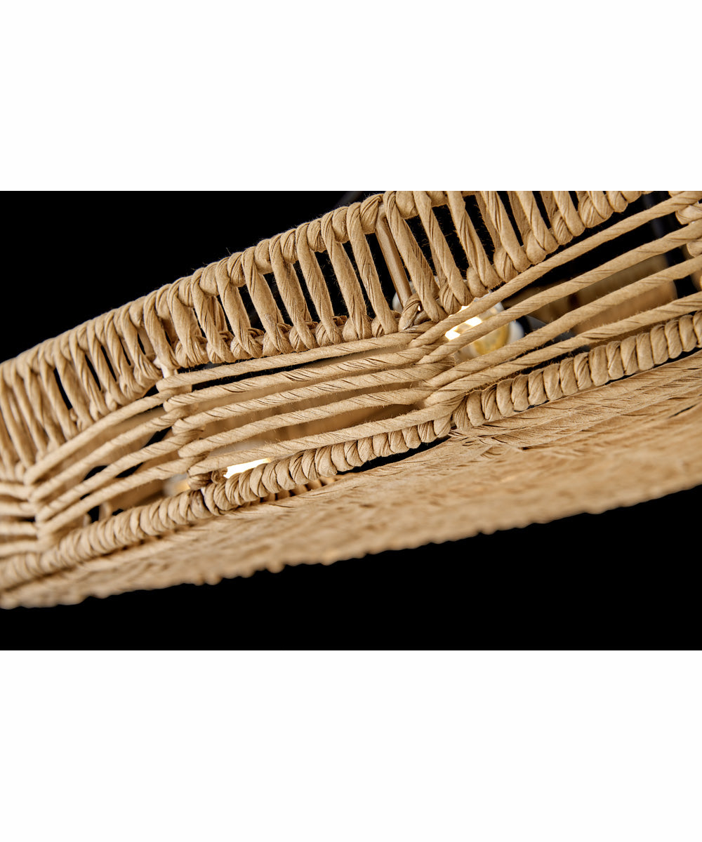 Ophelia 6-Light Medium Convertible Pendant in Black with Natural Shade