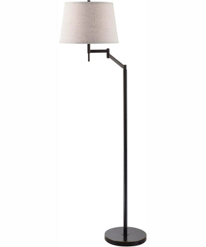 Eveleen 1-Light Floor Lamp D.Brz/Light Beige Linen Shade