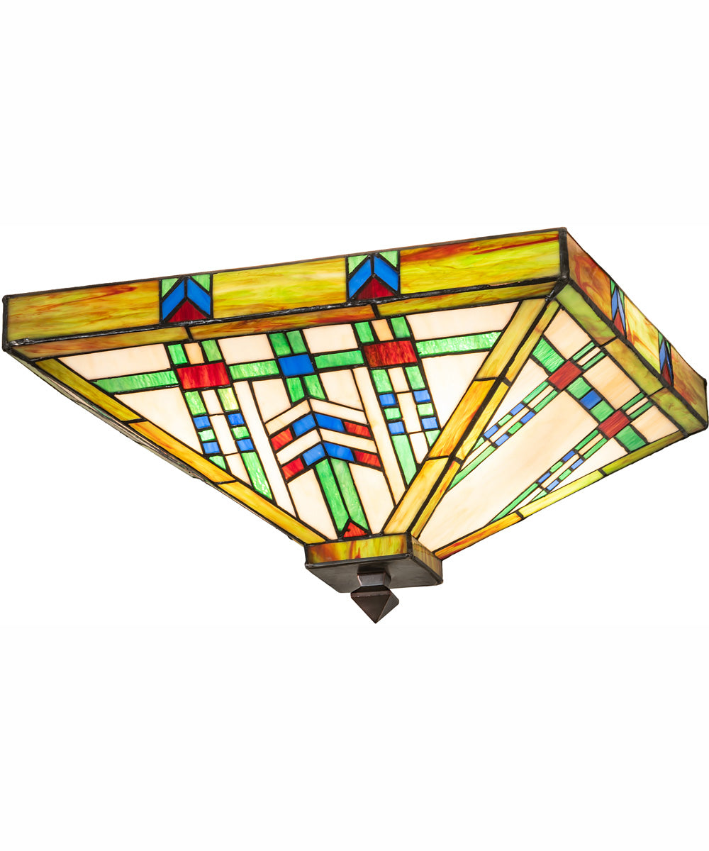 17" Square Prairie Wheat Flushmount