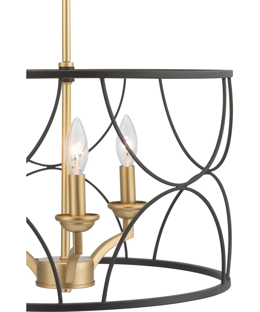 Landree 3-Light Luxe Chandelier Light Matte Black