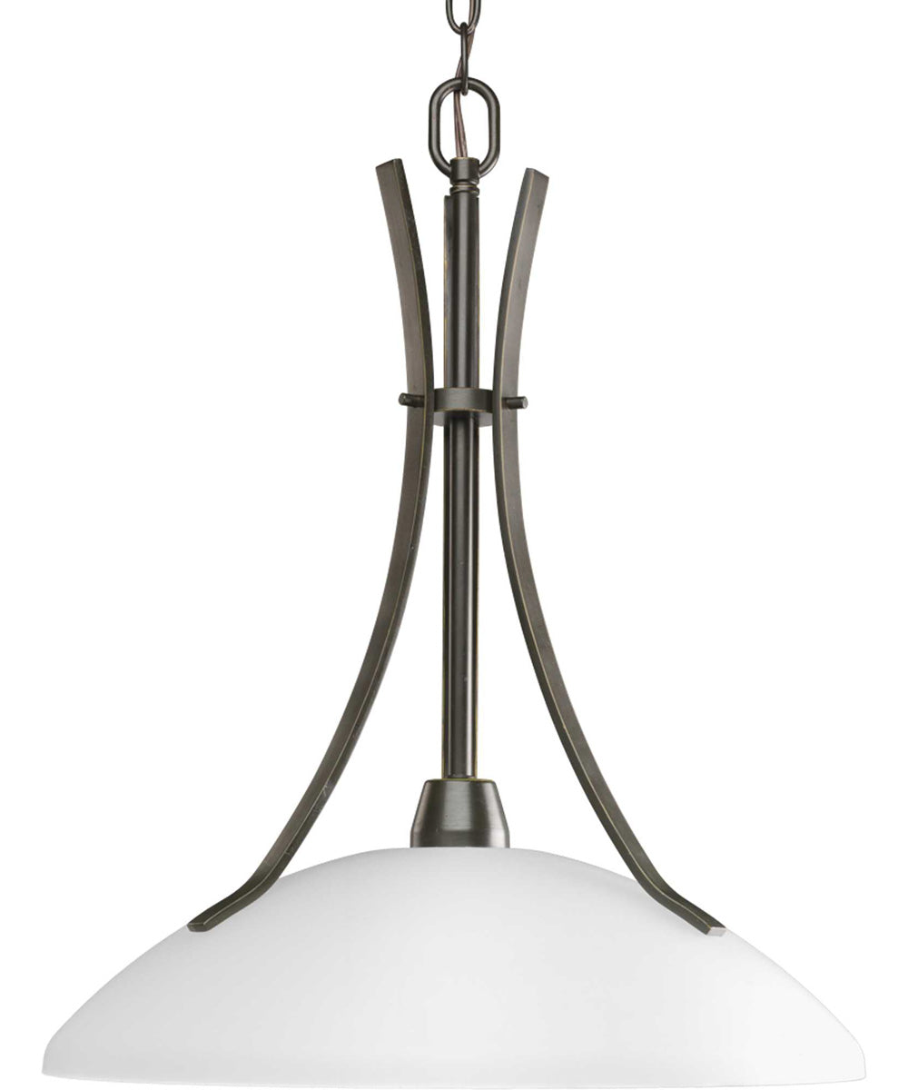 Wisten 1-Light Etched Glass Modern Pendant Light Antique Bronze