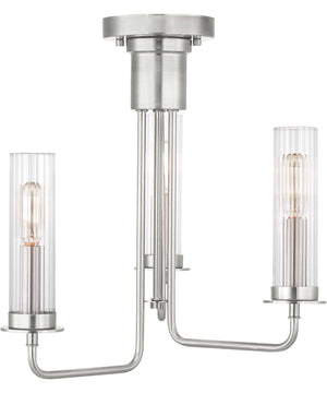 Rainey 3-Light. Semi-Flush Convertible Brushed Nickel