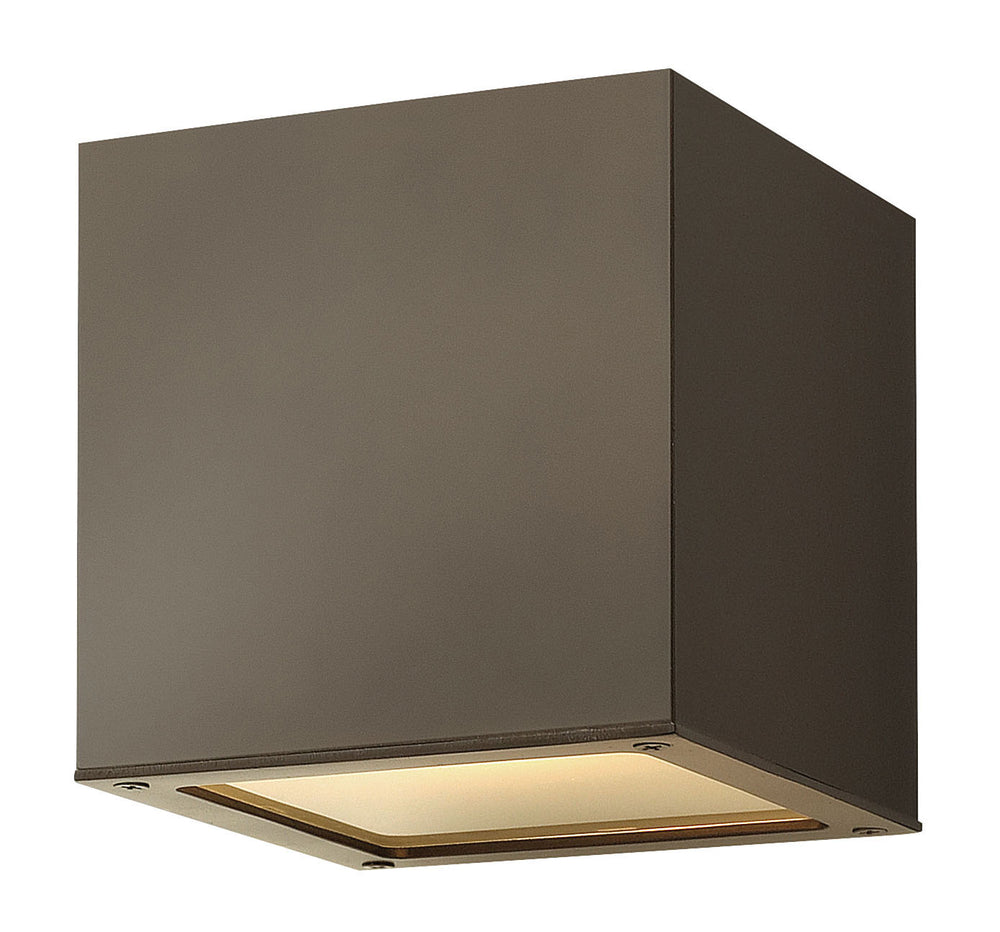 6"H Kube 1-Light Small Outdoor Wall Light in Bronze