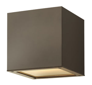6"H Kube 1-Light Small Outdoor Wall Light in Bronze