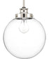 Penn 1-Light Clear Glass Farmhouse Pendant Light Polished Nickel