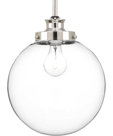Penn 1-Light Clear Glass Farmhouse Pendant Light Polished Nickel