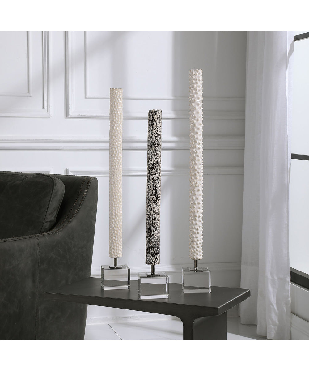 Makira Cylindrical Sculptures, Set of 3