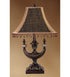 30"H Alhambra  2-Arm Tiffany Table Lamp