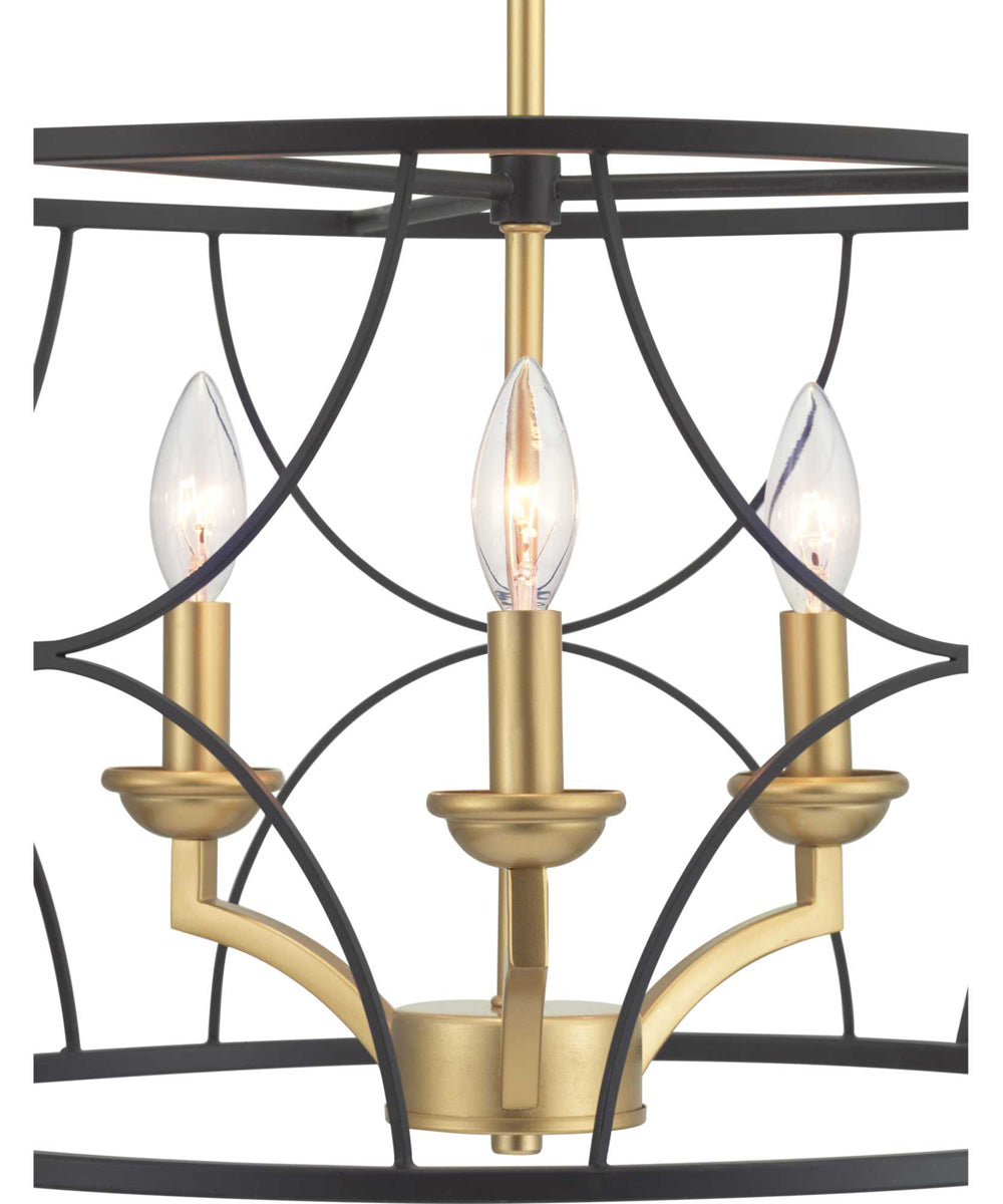 Landree 3-Light Luxe Chandelier Light Matte Black