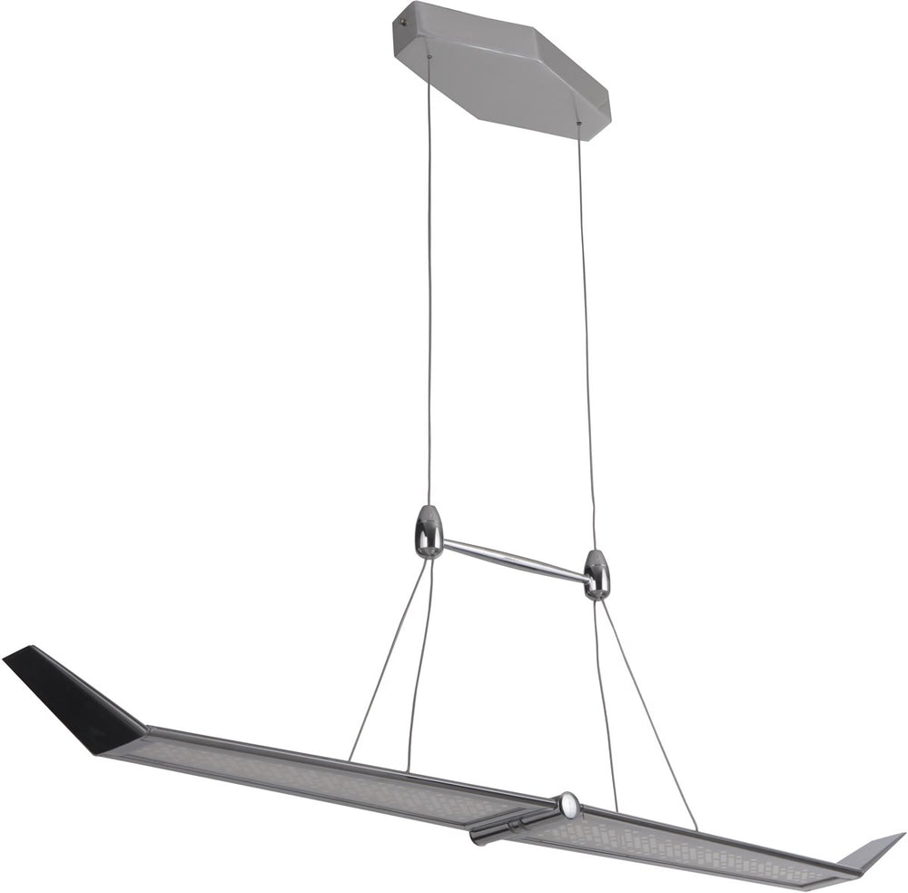 38"W Jetstream 2-Light LED Chandelier Chrome