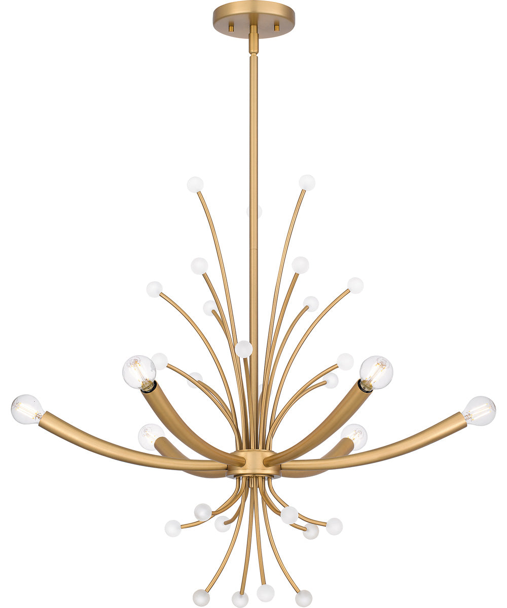 Kiera 6-light Chandelier Brushed Weathered Brass