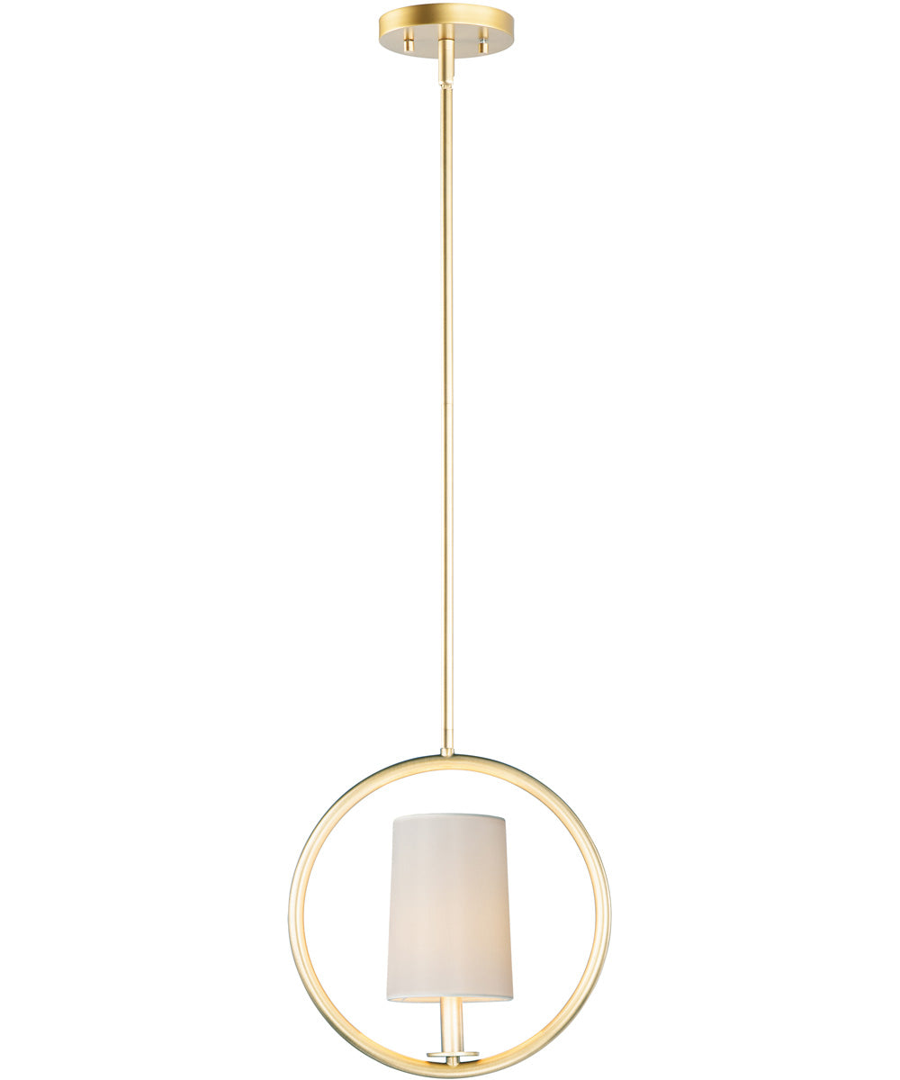13"W Meridian 1-Light Mini-Pendant/Semi Flush Mount Natural Aged Brass