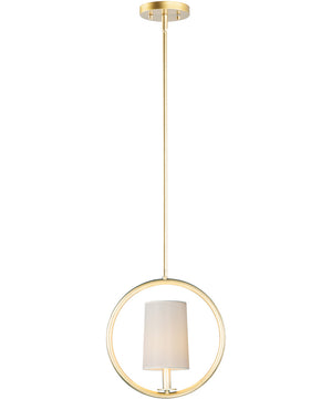 13"W Meridian 1-Light Mini-Pendant/Semi Flush Mount Natural Aged Brass