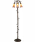 58" High Amber/Purple Tiffany Pond Lily 3 Light Floor Lamp