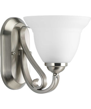 Torino 1-Light Etched Glass Transitional Bath Vanity Light Brushed Nickel