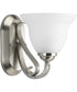Torino 1-Light Etched Glass Transitional Bath Vanity Light Brushed Nickel
