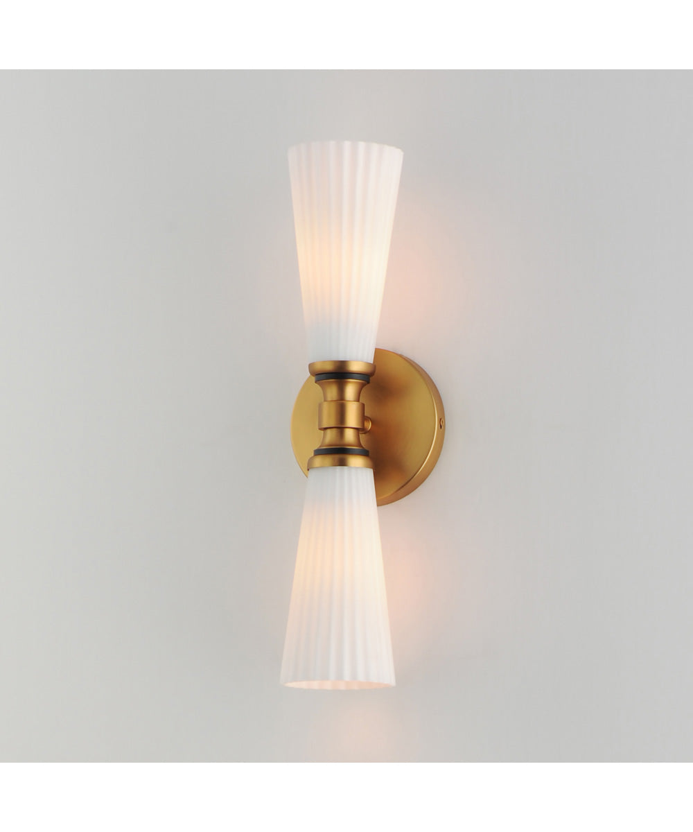 Krevat 2-Light Wall Sconce Black / Natural Aged Brass