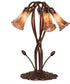 17" High Purple Iridescent Tiffany Pond Lily 5 Light Accent Lamp