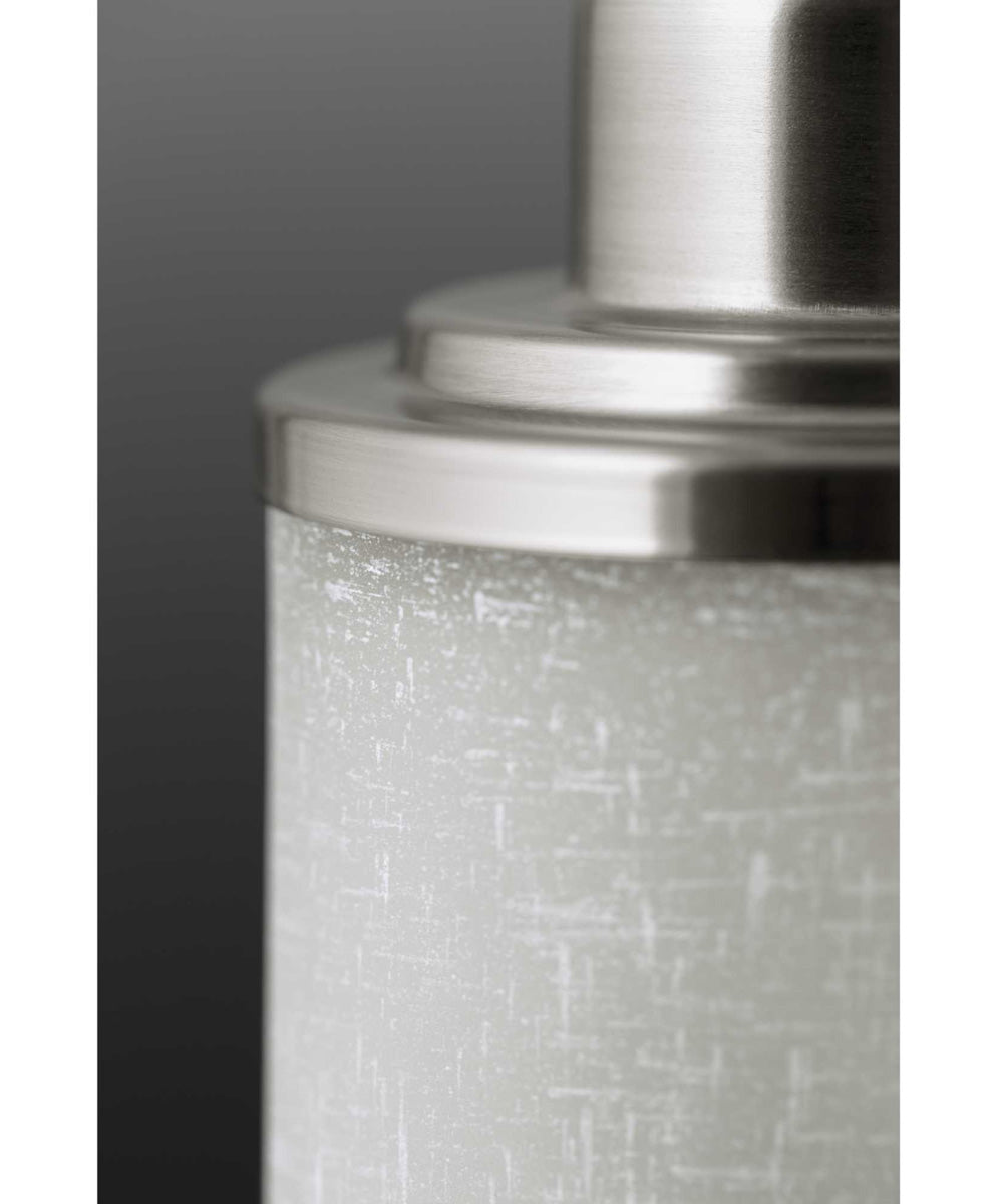 Alexa 4-Light Etched Linen With Clear Edge Glass Modern Linear Chandelier Light Brushed Nickel
